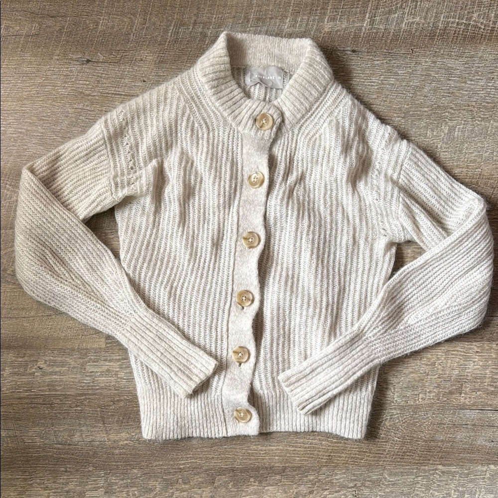 Everlane alpaca Blend Cream Button-Up Cardigan, size XS